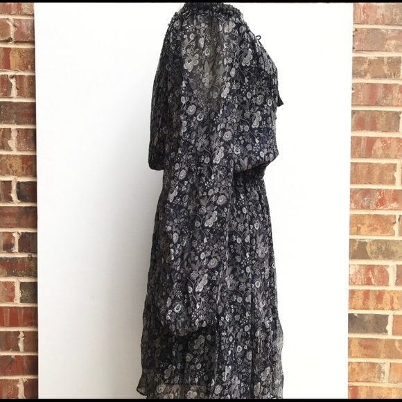 Elie Tahari 100% Silk Sheer Boho Midi Dress - Picture 6 of 8